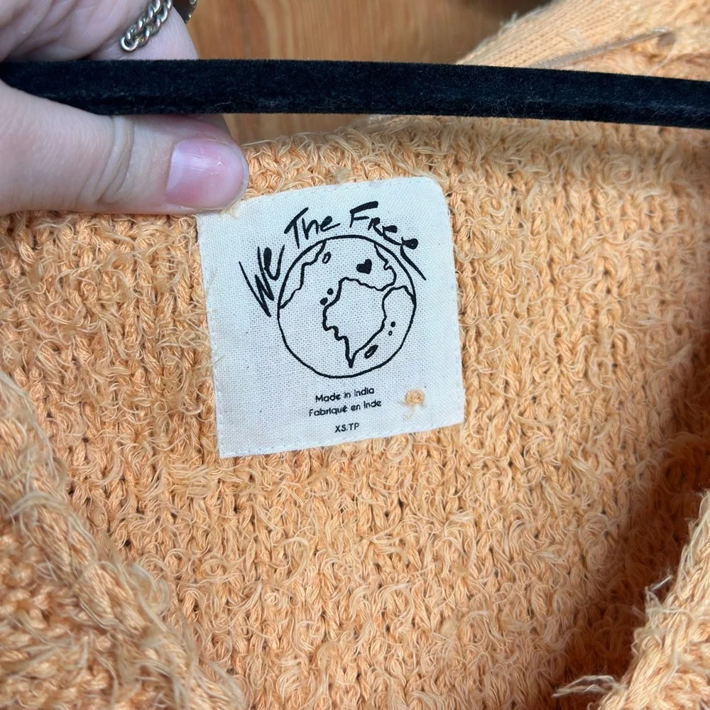 free people we the free theo fuzzy v-neck sweater